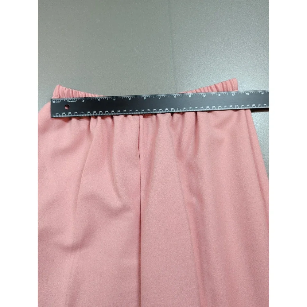 Bedford Fair Lifestyles Pink 2 Piece Pant Set Short Sleeve Button Top Size 10